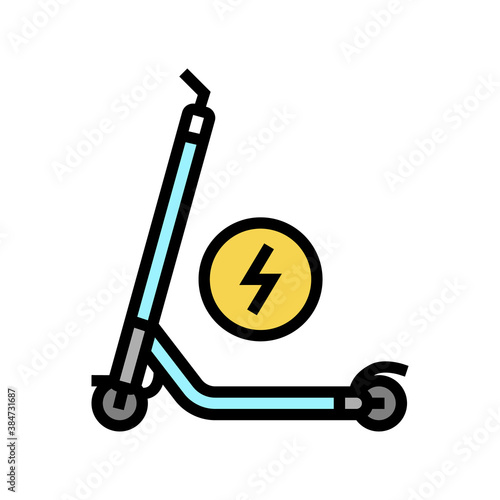 electrical kick scooter color icon vector. electrical kick scooter sign. isolated symbol illustration