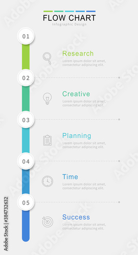 Vertical flow chart infographics