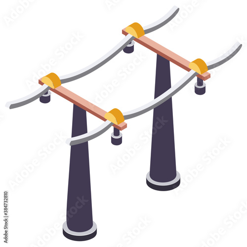 
Electric poles to deliver electricity 
