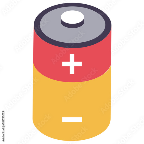 
Power battery with positive and negative signs 
