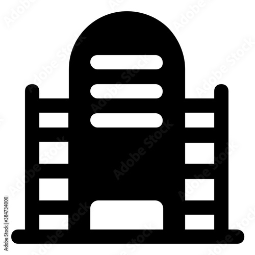 
Old wooden farmhouse barn, glyph icon vector 
