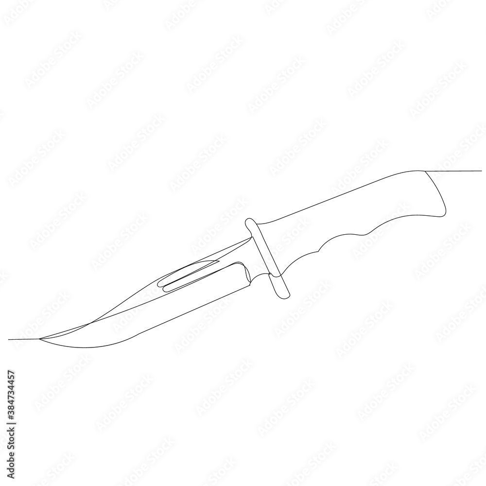 vector, isolated, continuous line drawing knife vector, isolated, continuous line drawing knife