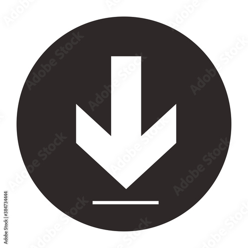 Free Download icon download circle vector black white - GFXLoad