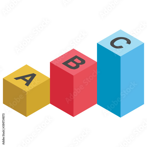 
Vertical bar chart having different block, column graph 
