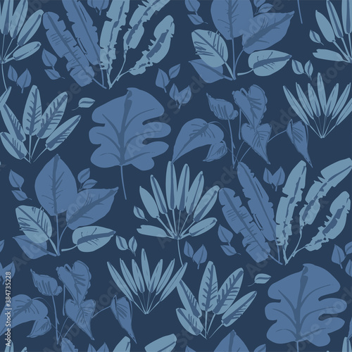 Shabby deep blue tropical f...