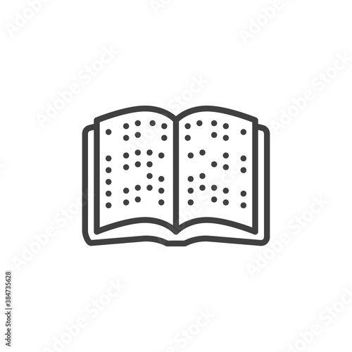 Braille book line icon. linear style sign for mobile concept and web design. Blind book pages outline vector icon. Symbol, logo illustration. Vector graphics
