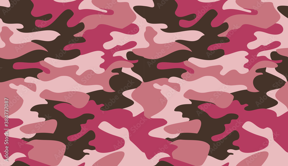 Seamless camouflage pattern background vector. Classic clothing style masking camo repeat print. Pink brown colors texture graphic design for virtual background, online conference, online transmission Seamless camouflage pattern background vector. Classic clothing style masking camo repeat print. Pink brown colors texture graphic design for virtual background, online conference, online transmission