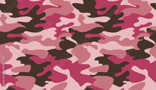 Seamless camouflage pattern background vector. Classic clothing style masking camo repeat print. Pink brown colors texture graphic design for virtual background, online conference, online transmission