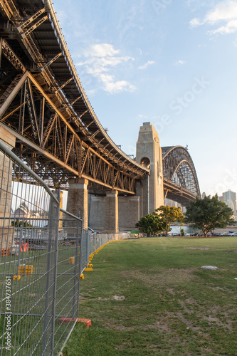 Sydney Harbour Bridge perspective view during the day.