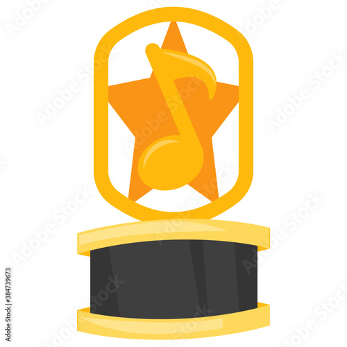 
Microphone in star representing singing trophy
