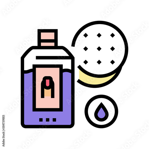 nail polish remover and cotton pad color icon vector. nail polish remover and cotton pad sign. isolated symbol illustration