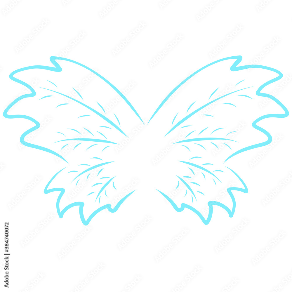 Obraz premium two blue wings similar to butterfly wings or tree leaves