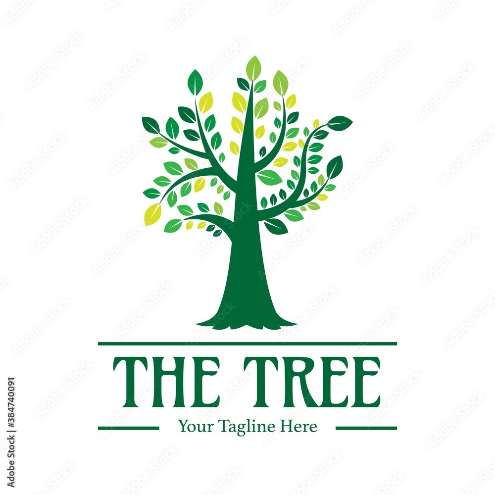 Obraz premium Modern Green Tree Logo. Used For Charity, Eco And Environmental Logos