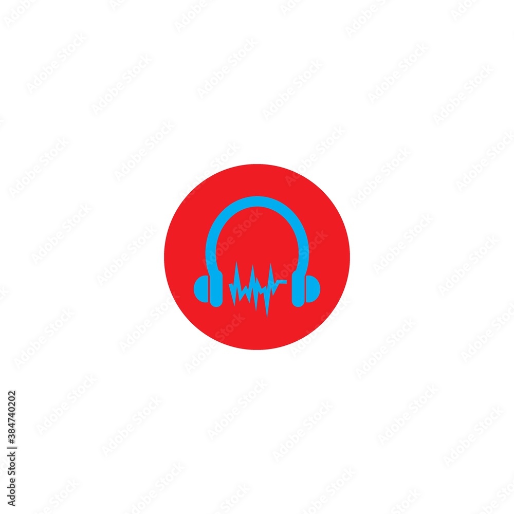 Earphone icon logo, vector design Earphone icon logo, vector design