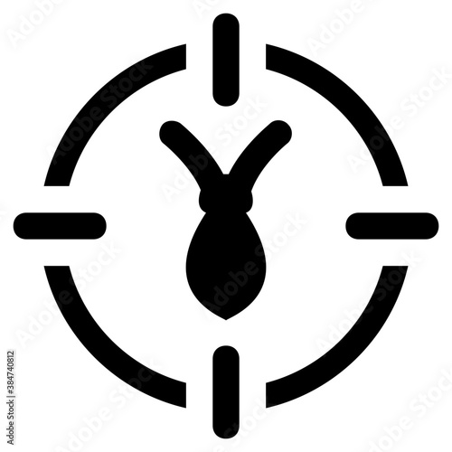 
A target sign on a small insect depicting cockroach target
