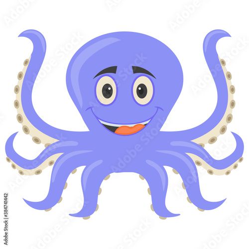  A cartoon octopus giving horrifying expressions 