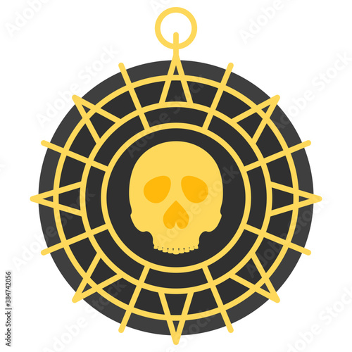 
A necklace with skull called pirate amulet 
