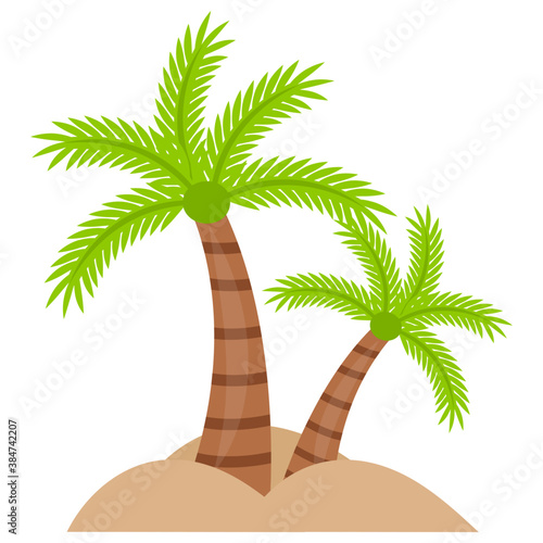 
A tropical area with palm tree is depicting island 
