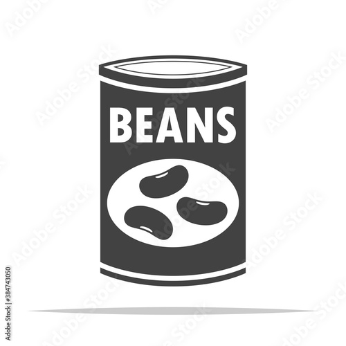 Canned beans icon vector isolated
