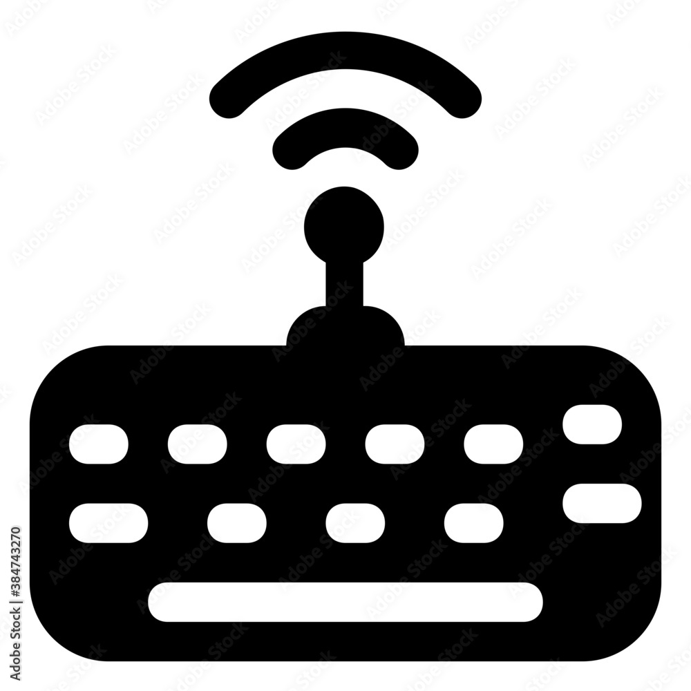 Keyboard with signals showing wireless keyboard visual
Keyboard with signals showing wireless keyboard visual