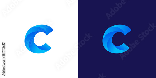 C logo design . modern letter C logo design .