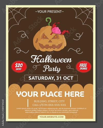 Illustration vector design of Halloween flyer template