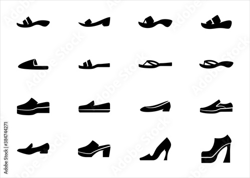 Simple Set of footwear shoes and sandals Related Vector icon graphic design
