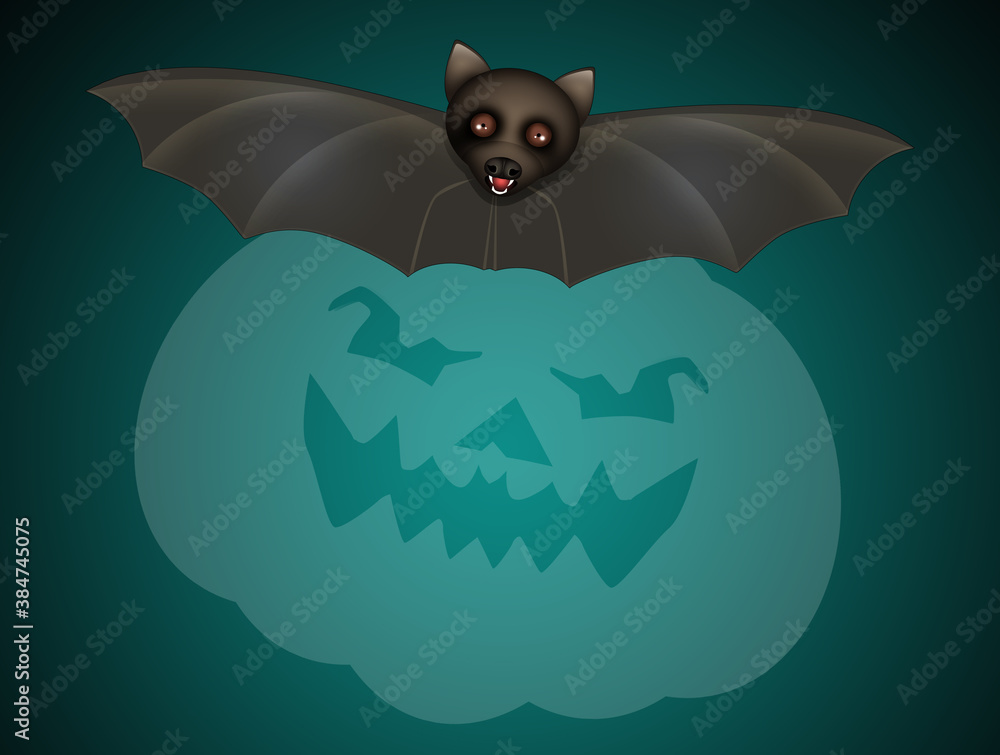 illustration of Halloween bat