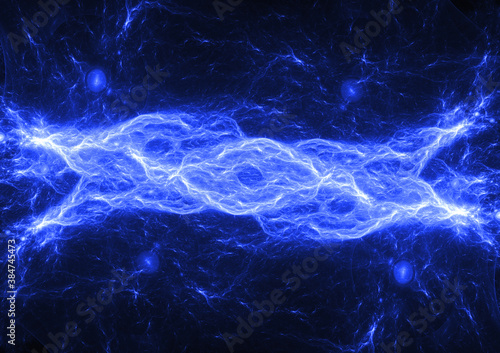 Abstract plasma background, blue lightning