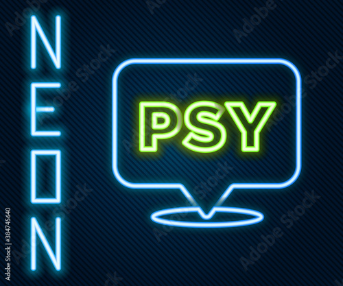 Glowing neon line Psychology icon isolated on black background. Psi symbol. Mental health concept, psychoanalysis analysis and psychotherapy. Colorful outline concept. Vector.