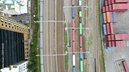 Busan Dong-gu'Busanjin Station' Railroad Sky View photo