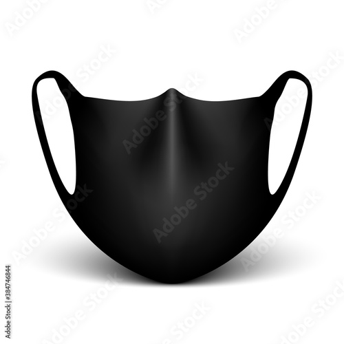 Black face mask. Vector illustration.