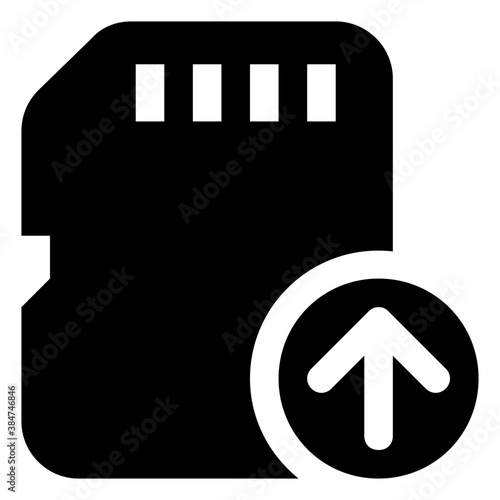 
Up arrow with floppy disk is icon for data backup 
