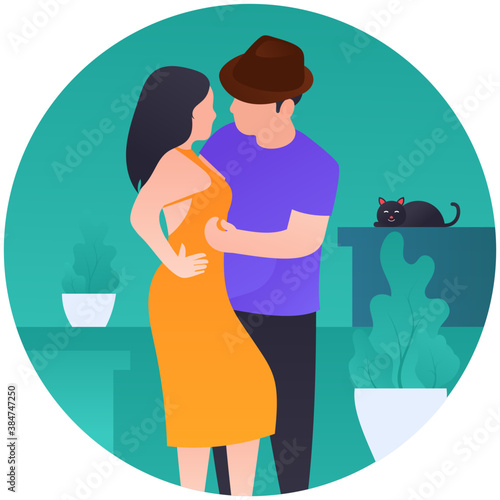 
A couple together showing love and care 
