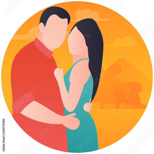 
A couple together showing love and care 
