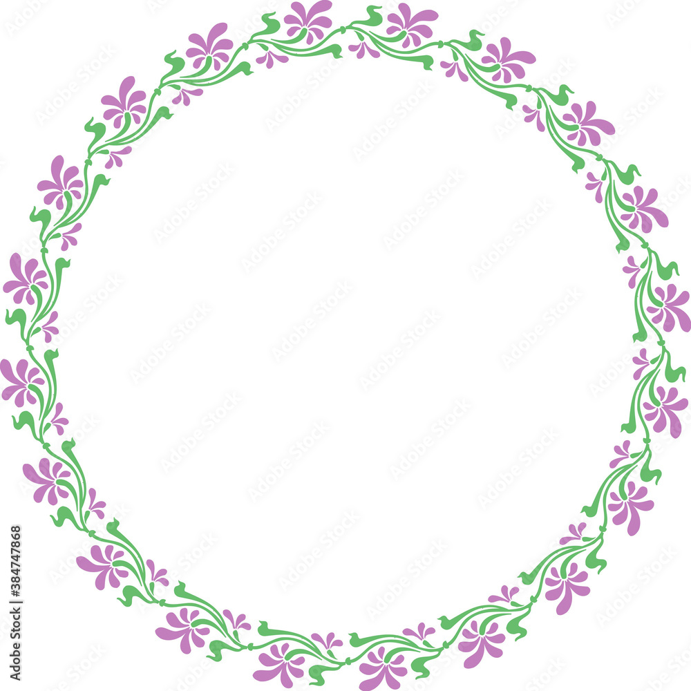 花の円形飾り枠