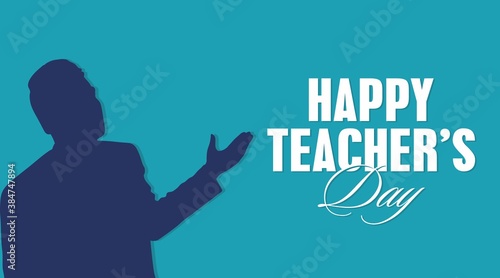 Happy Teachers Day Typography | World Teachers Day Banner photo
