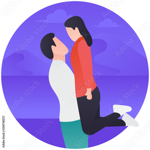 
A couple together showing love and care 
