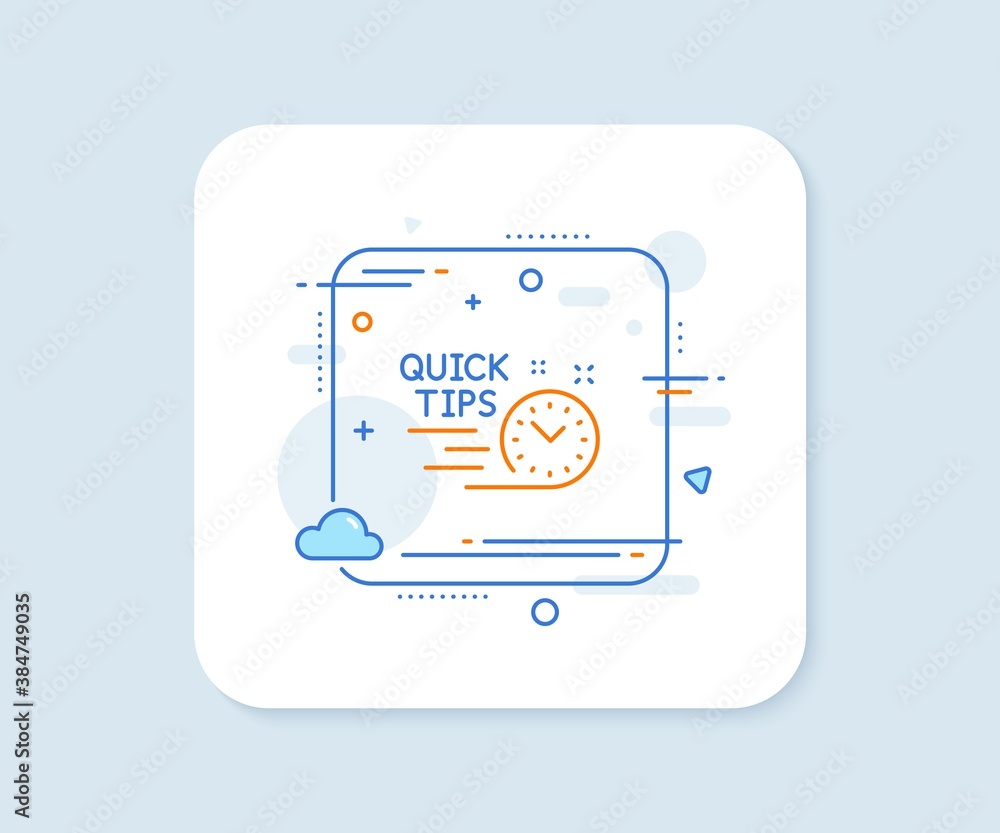 Quick tips line icon. Abstract square vector button. Helpful tricks sign. Tutorials symbol. Quick tips line icon. Quality concept badge. Vector Quick tips line icon. Abstract square vector button. Helpful tricks sign. Tutorials symbol. Quick tips line icon. Quality concept badge. Vector