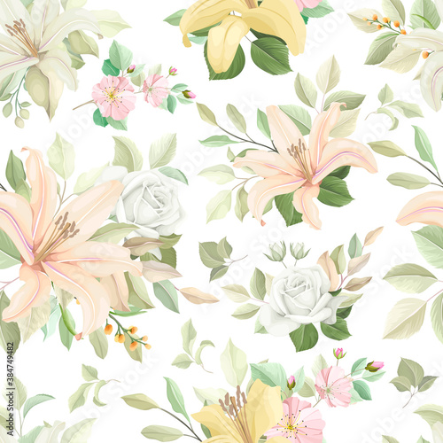 floral seamless pattern with soft color