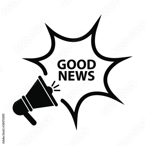 good news megaphone sign on white background	