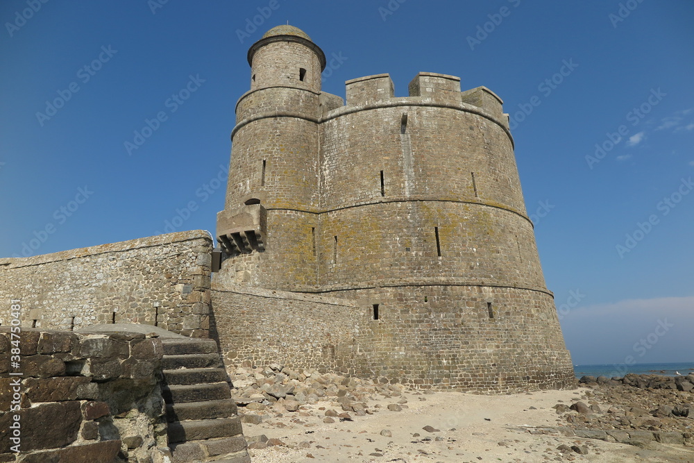 Vauban Turm auf der Insel Tatihou, Cotentin Normandie