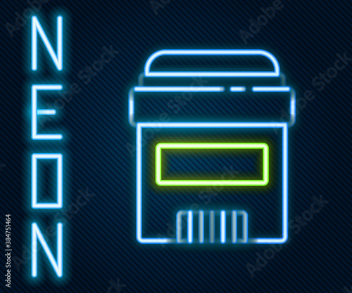 Glowing neon line Antiperspirant deodorant roll icon isolated on black background. Cosmetic for body hygiene. Colorful outline concept. Vector.