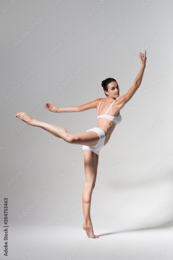 ballerina dancing in studio