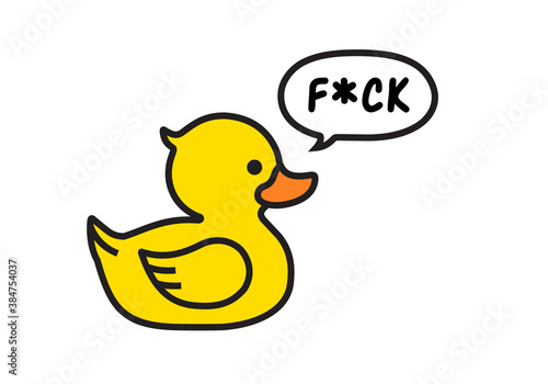 Yellow duck says a bad word in bubble