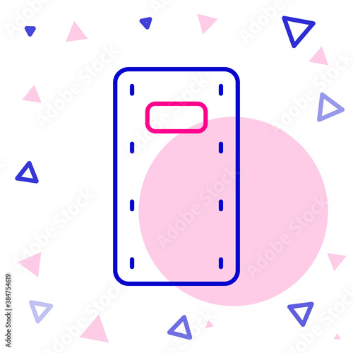 Line Military assault shield icon isolated on white background. Colorful outline concept. Vector.