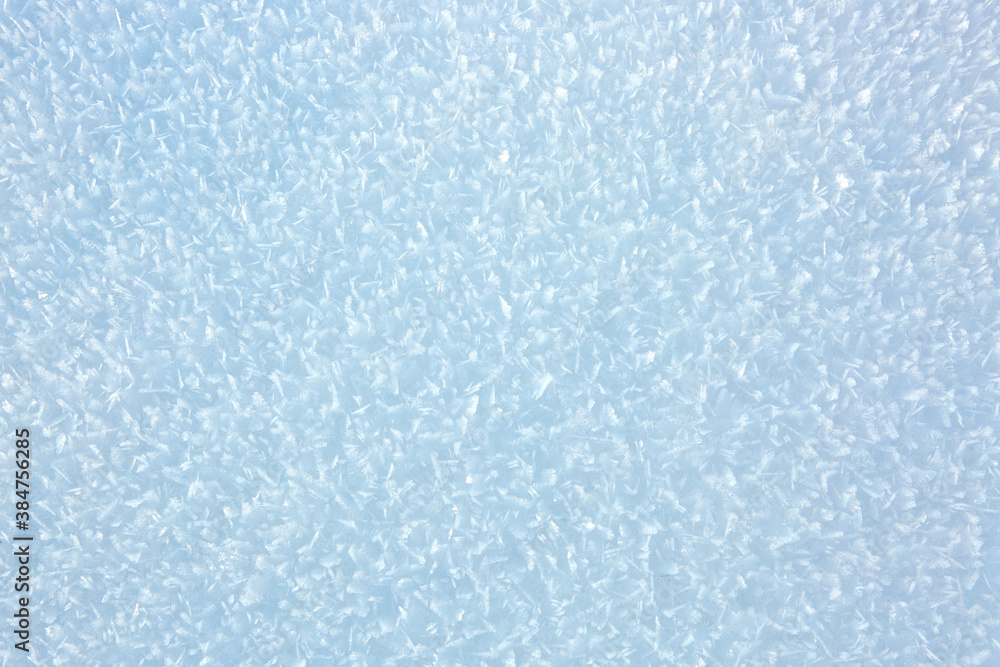 Macro shot from Snow. Christmas abstract background.