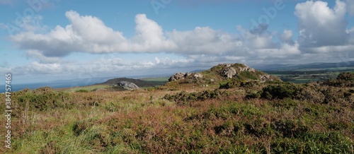 View from the top of Garn fawr towards Fishguard and the Preseli hills beyond