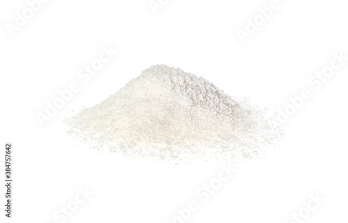 Pile of natural salt isolated on white