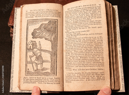 Canvas-taulu Bunyan's famous allegorical work 'Pilgrim's Progress' first printed in 1678